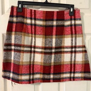 Plaid Red and Brown Women's Skirt